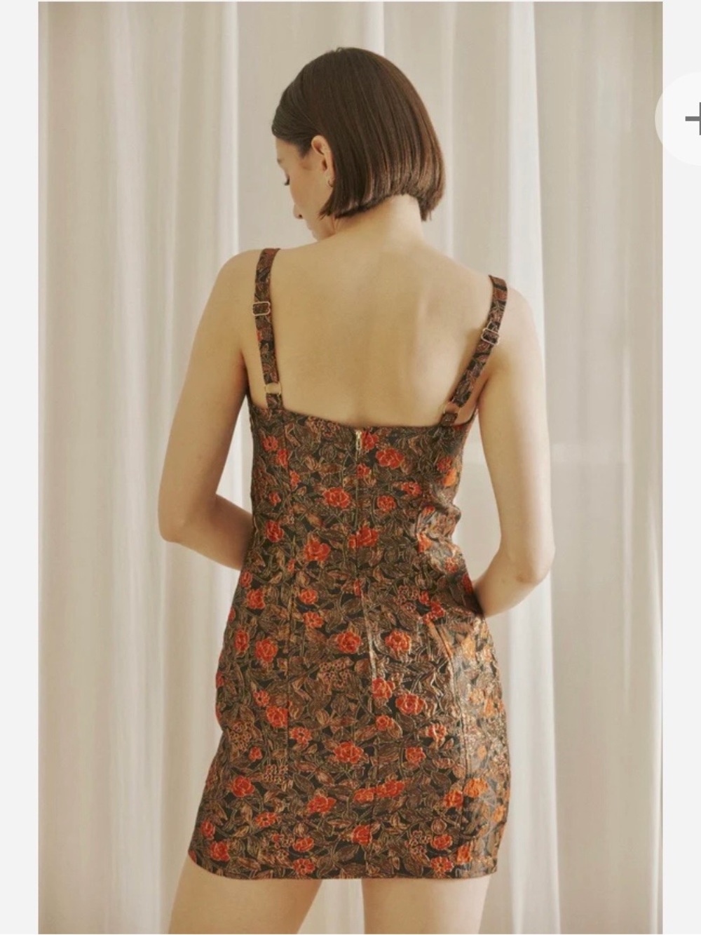⚡️NWT Storia Blair Black and Bronze Floral Jacquard Dress - Picture 2 of 6